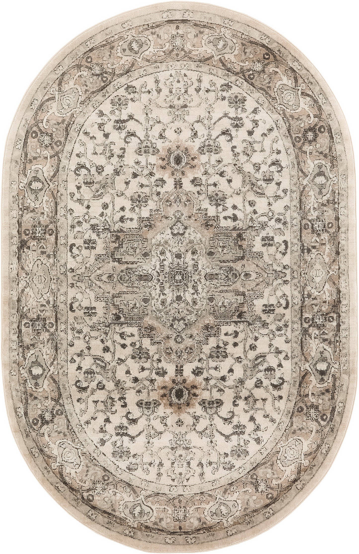 Nourison Home Quarry QUA05 Ivory Grey Transitional Power-loomed Rugs
