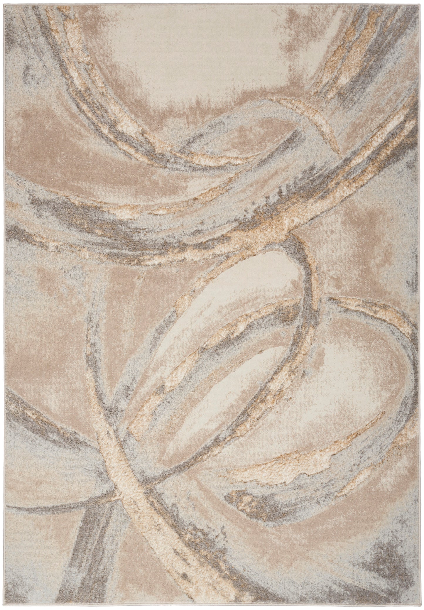 Nourison Home Splash BSK01 Beige Grey Contemporary Power-loomed Rug