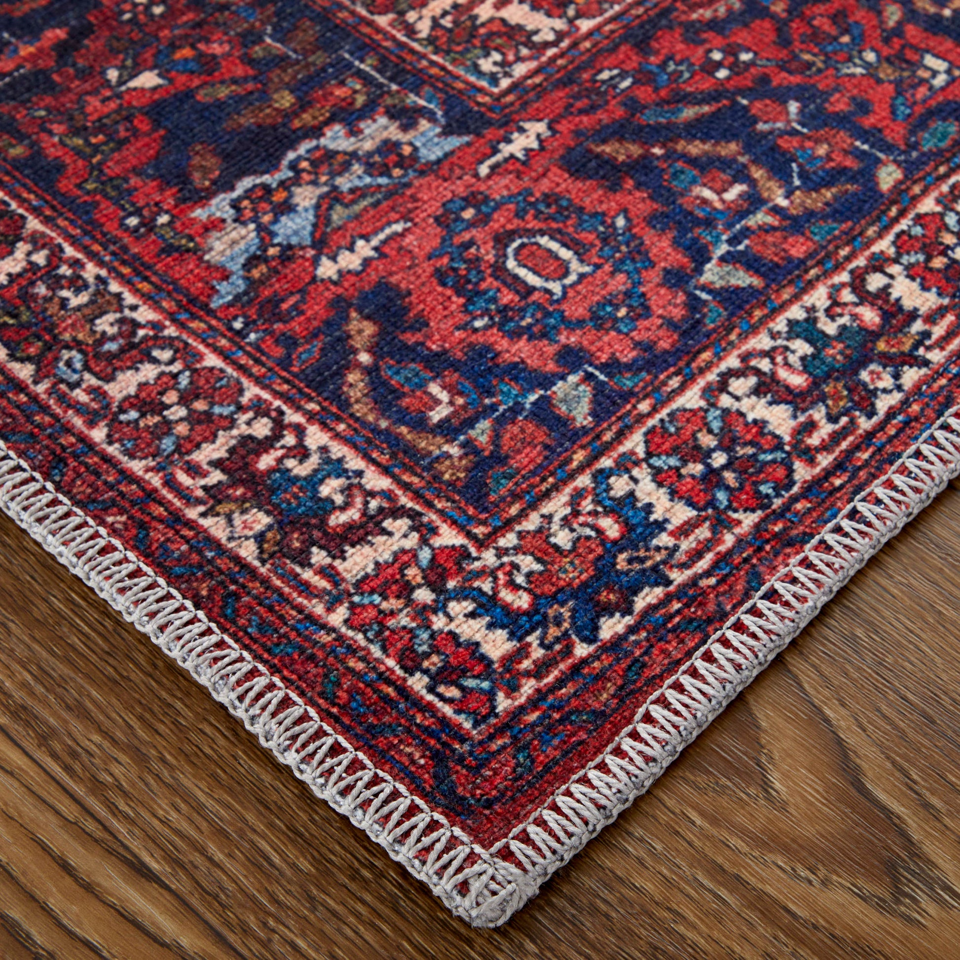 Feizy Rawlins  Red Navy Transitional/Bohemian & Eclectic/Vintage