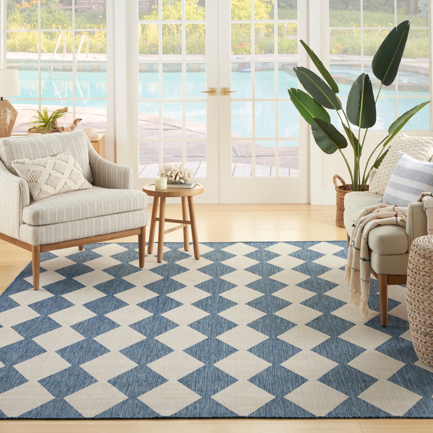 Nourison Home Positano  Navy Blue  Contemporary