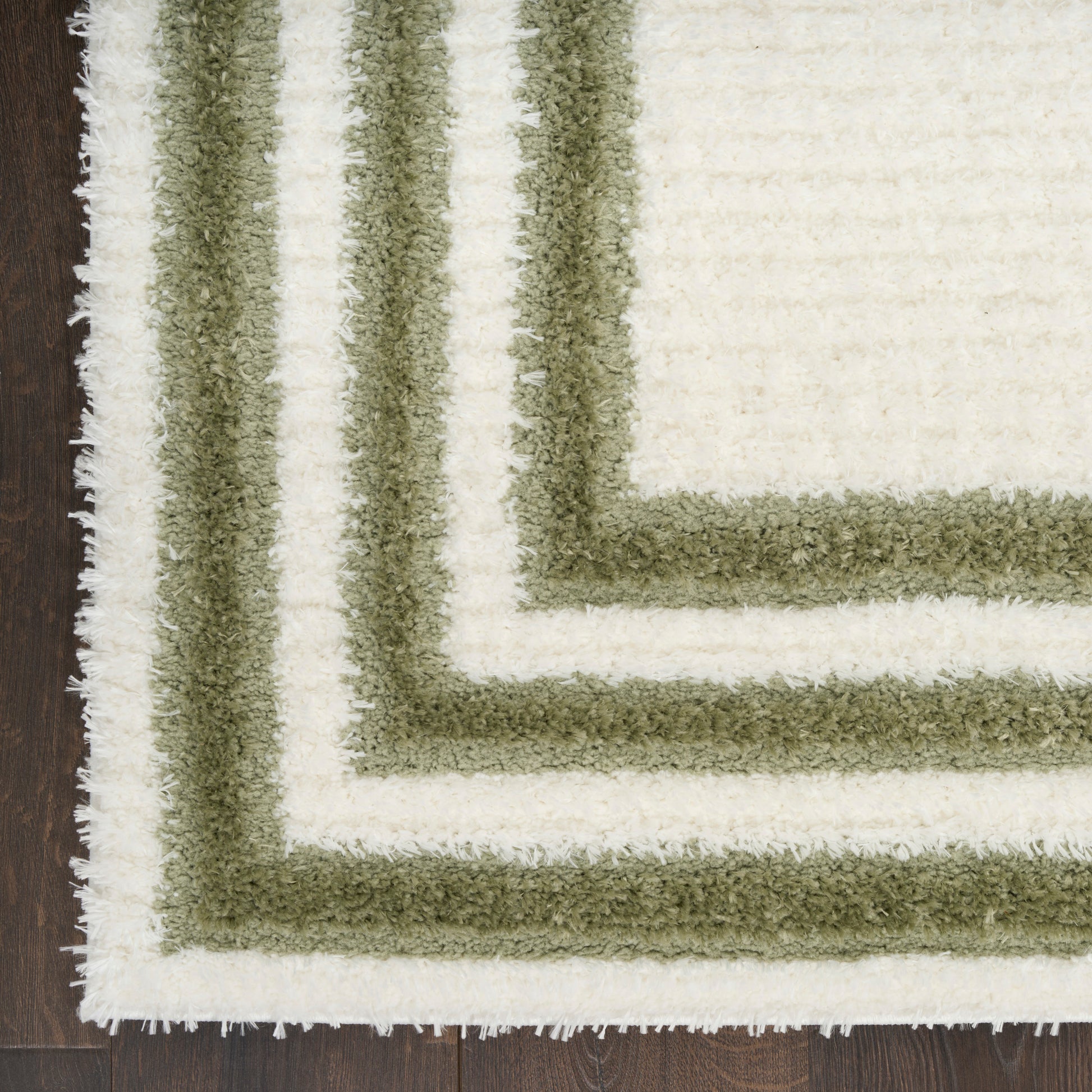 Nourison Home Pacific Shag  Ivory Green  Contemporary
