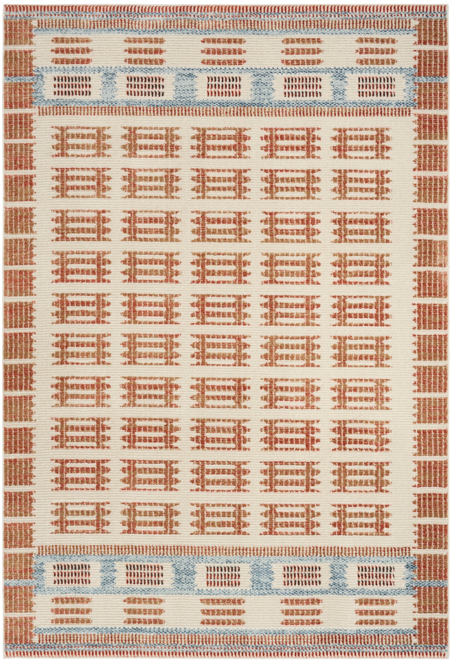 Nourison Home Nordic NRC16 Ivory Rust Contemporary Power-loomed Rug