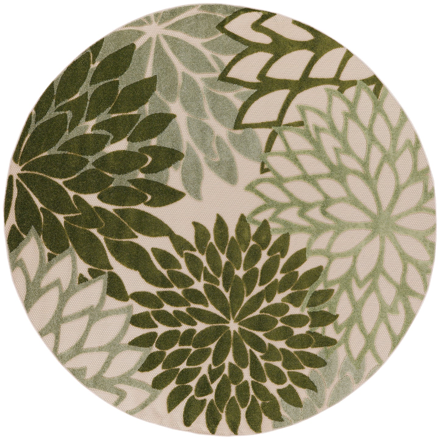 Nourison Home Aloha ALH05 Ivory Green Contemporary Power-loomed Rugs
