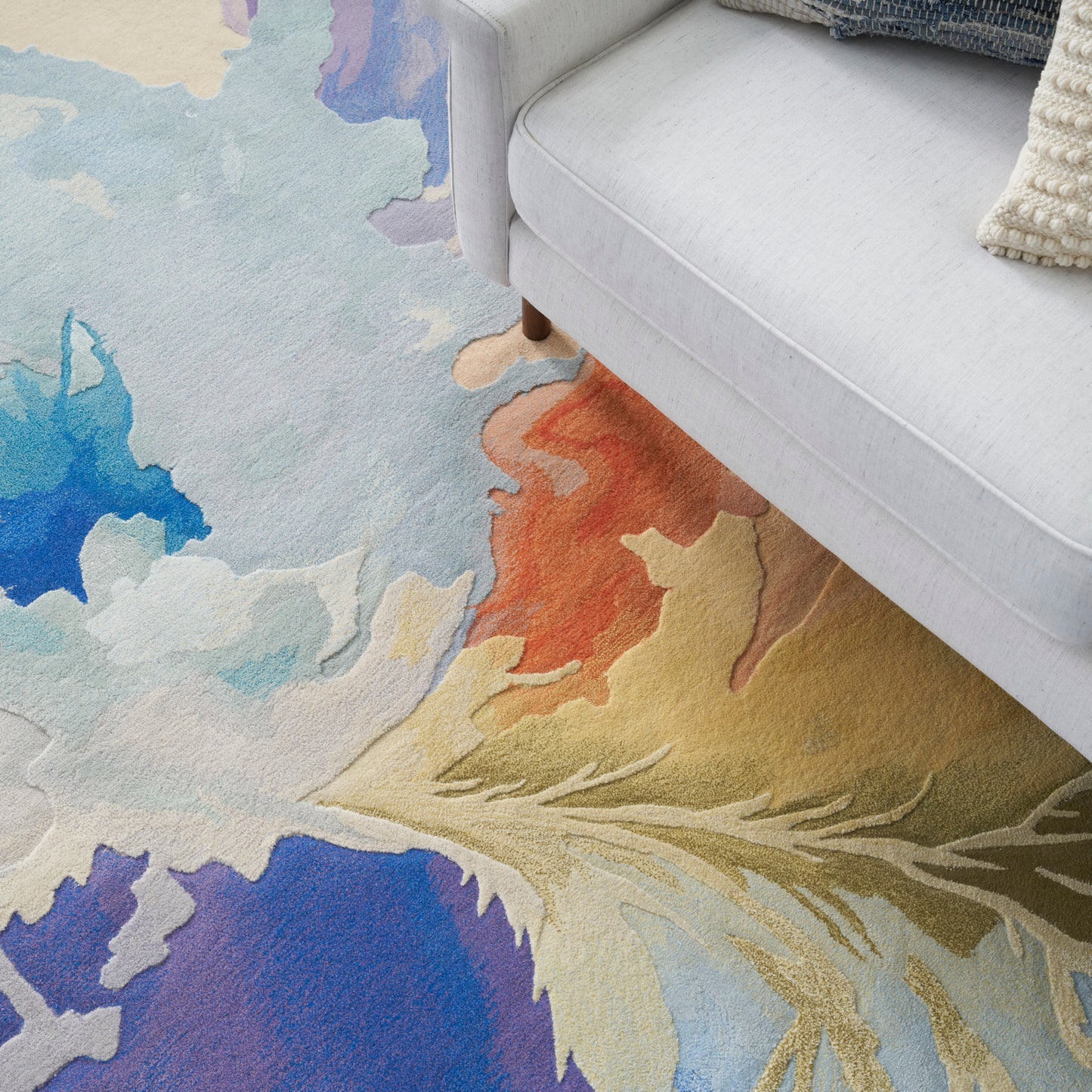 Nourison Home Prismatic  Blue Multicolor  Contemporary