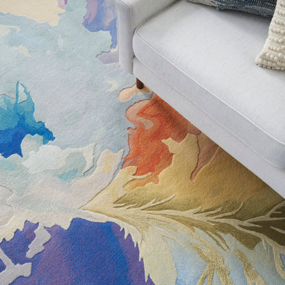 Nourison Home Prismatic  Blue Multicolor  Contemporary