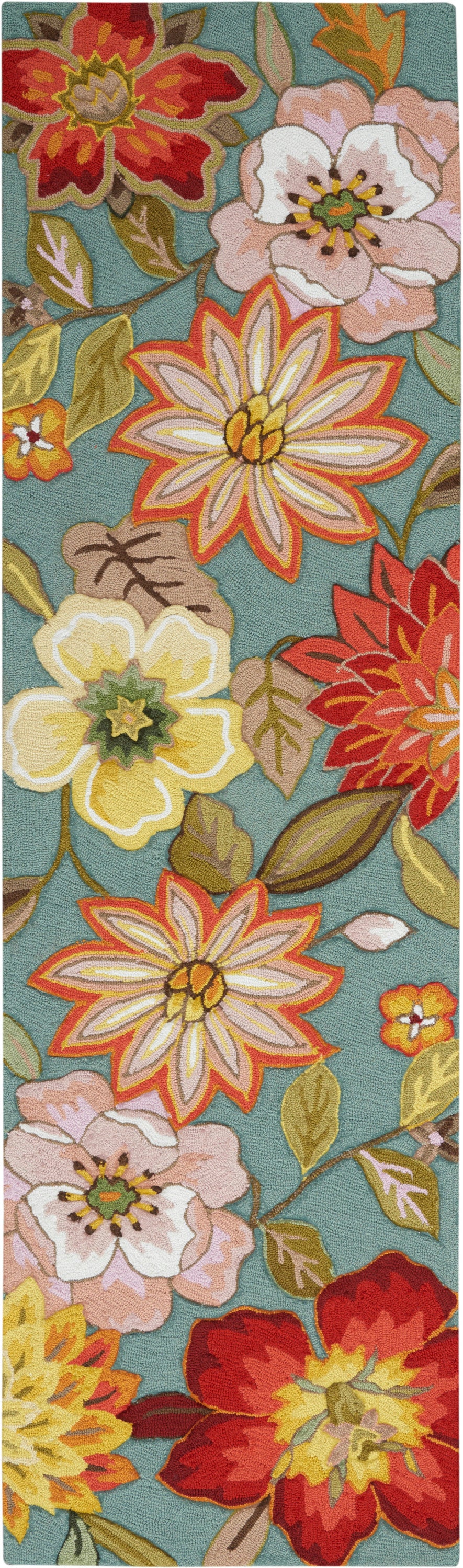 Nourison Home Fantasy FA18 Aqua Contemporary Hooked Rug