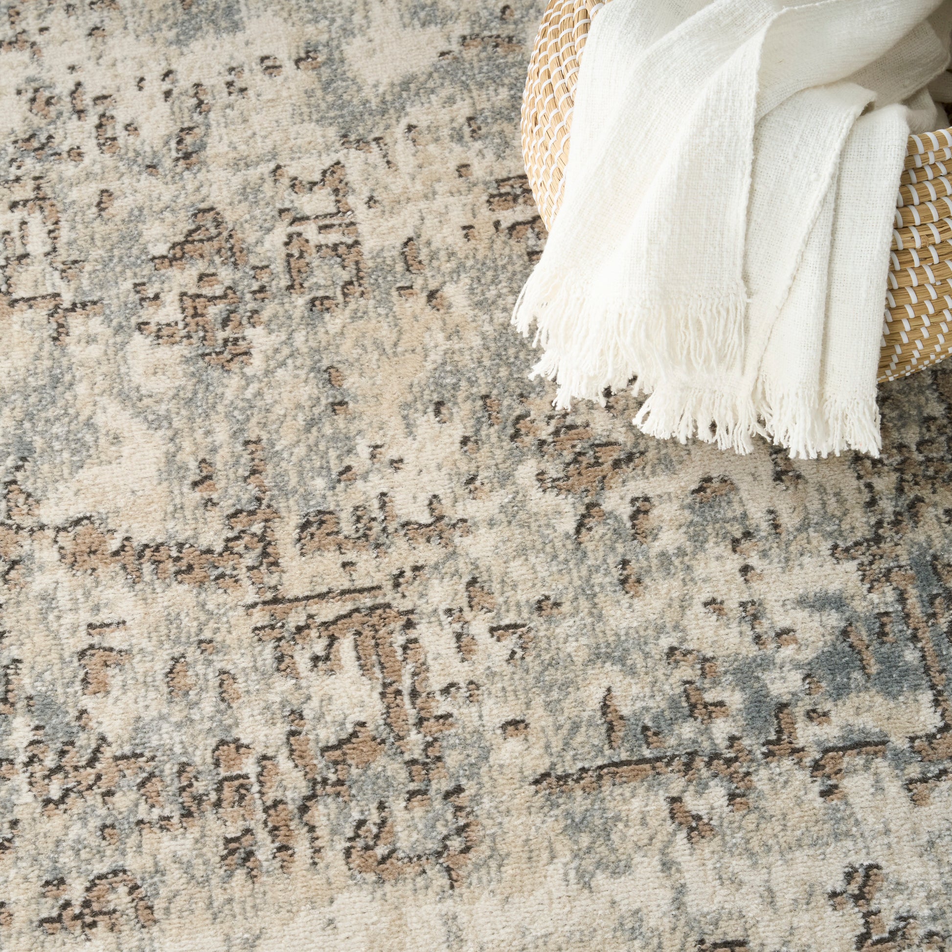 Nourison Home Quarry  Ivory Beige  Contemporary