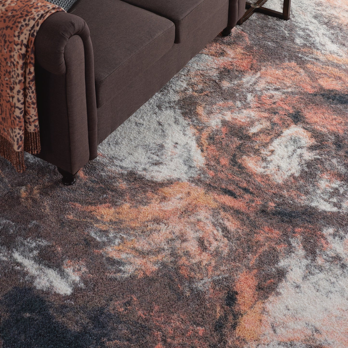 Nourison Home Corsica Shag  Blue Multicolor  Contemporary