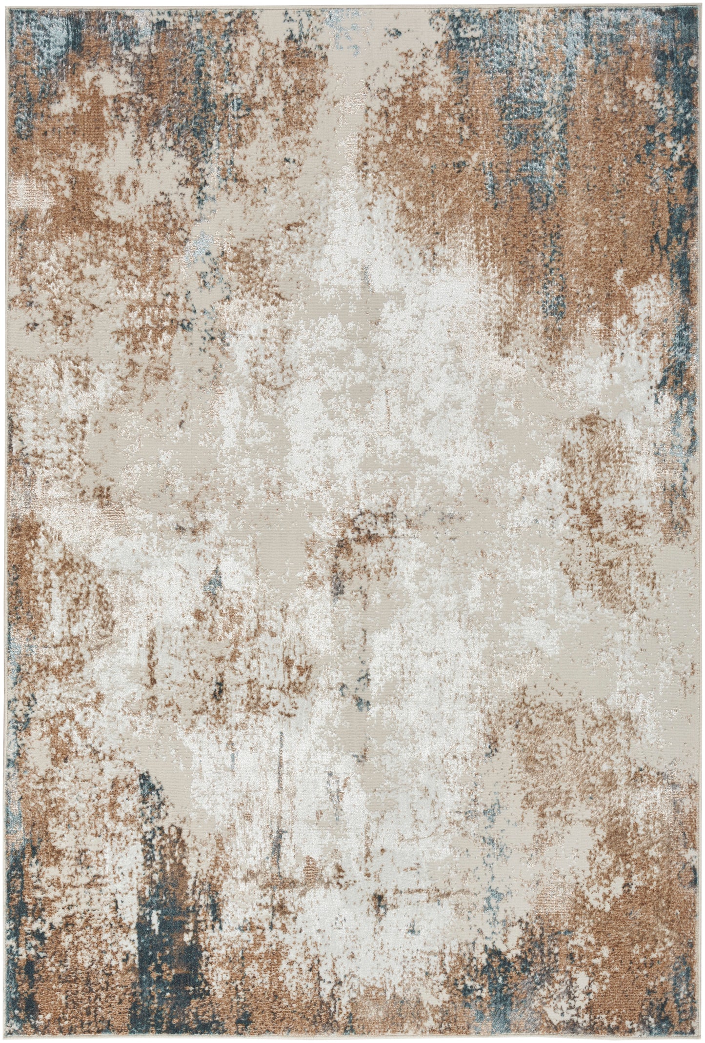 Nourison Home Glitz GLZ06 Taupe Multicolor Contemporary Power-loomed Rug