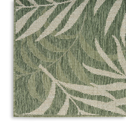 Nourison Home Garden Oasis  Green Ivory  Contemporary