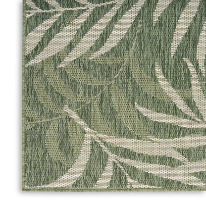 Nourison Home Garden Oasis  Green Ivory  Contemporary