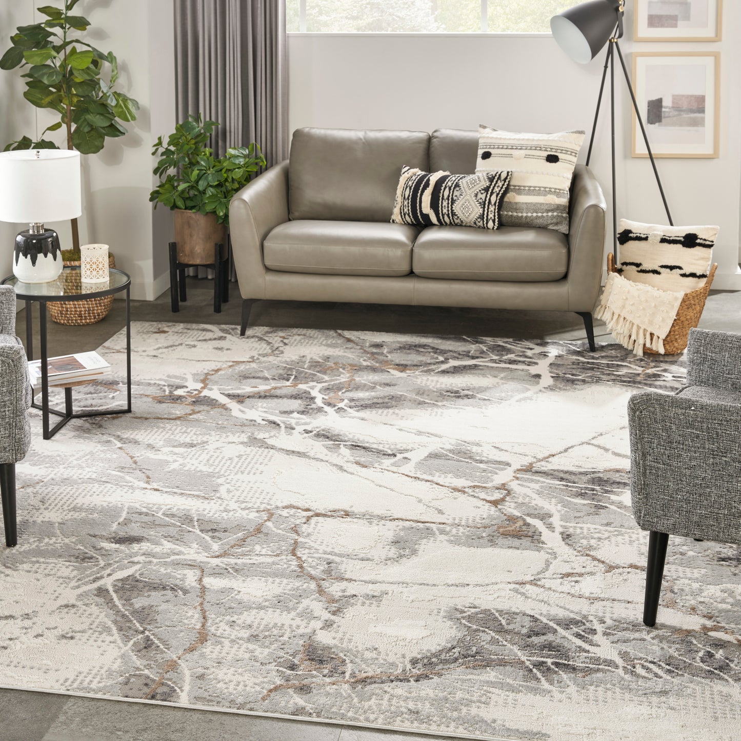 Nourison Home Elation  Ivory Grey  Contemporary