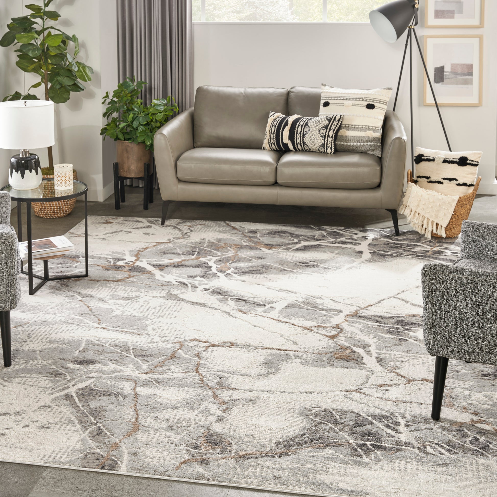 Nourison Home Elation  Ivory Grey  Contemporary