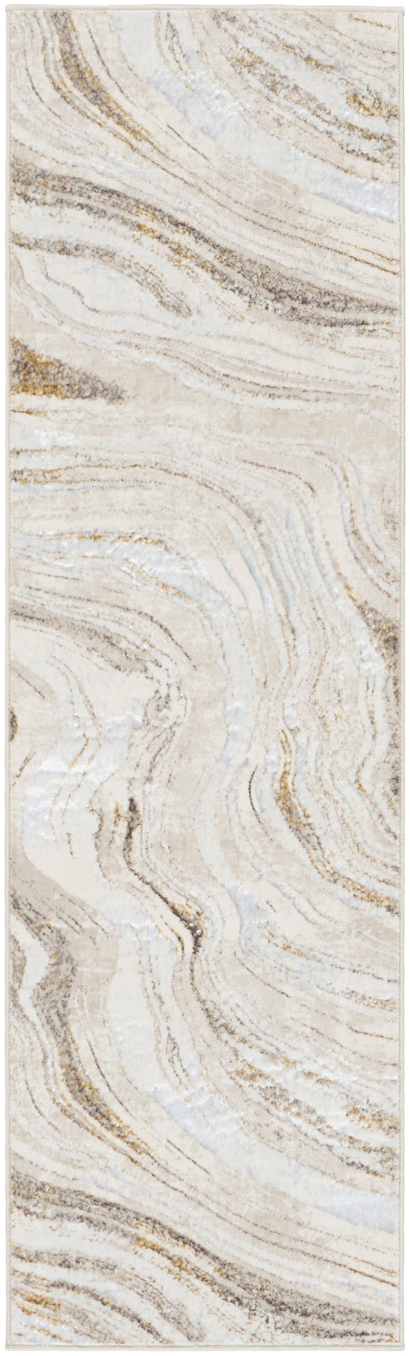 Nourison Home Glitz GLZ22 Grey Gold Contemporary Power-loomed Rug