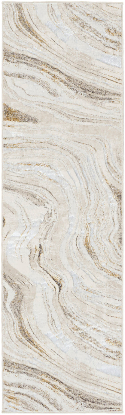 Nourison Home Glitz GLZ22 Grey Gold Contemporary Power-loomed Rug