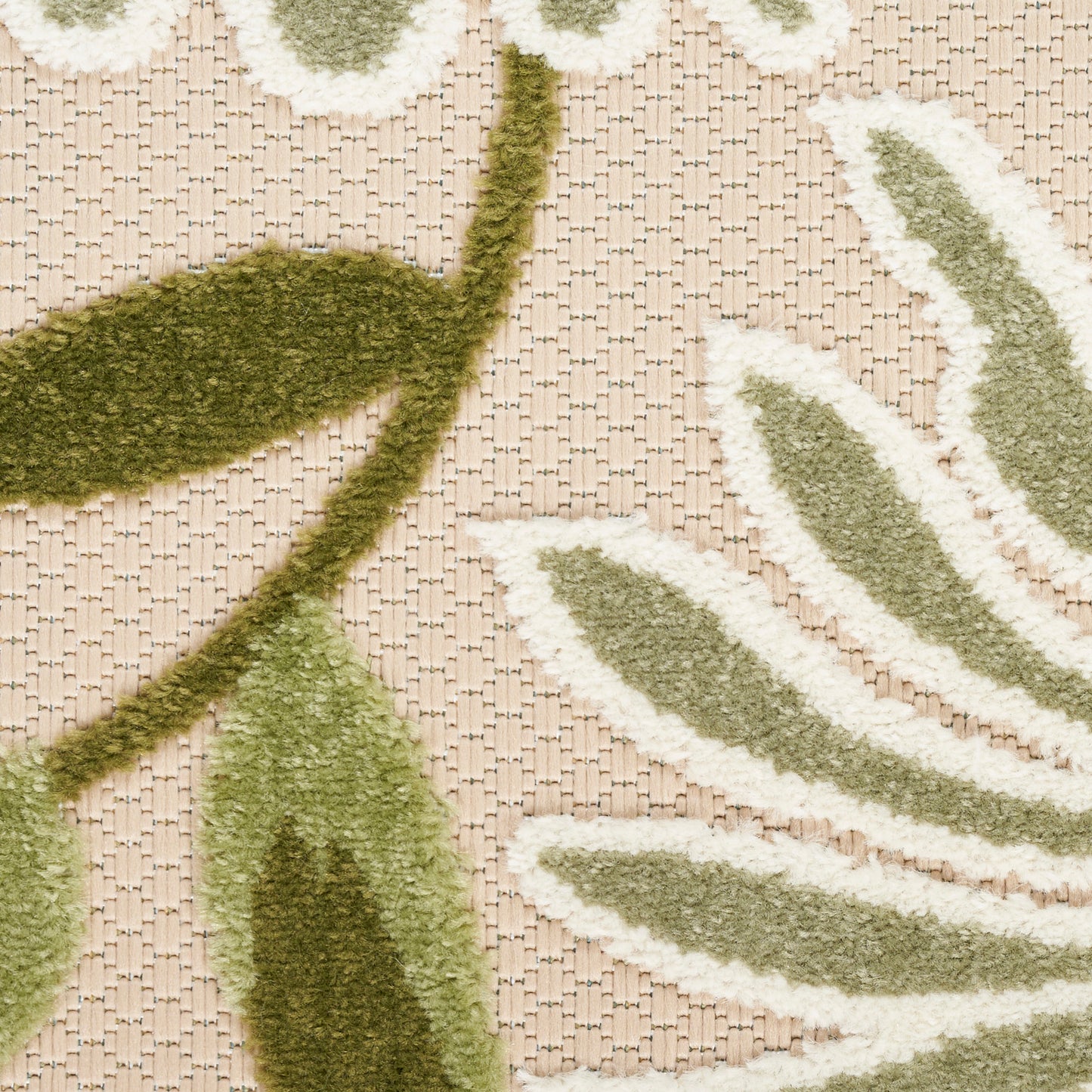 Nourison Home Aloha  Ivory Green  Contemporary