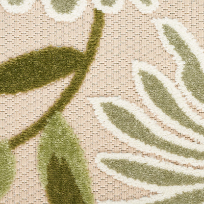 Nourison Home Aloha  Ivory Green  Contemporary