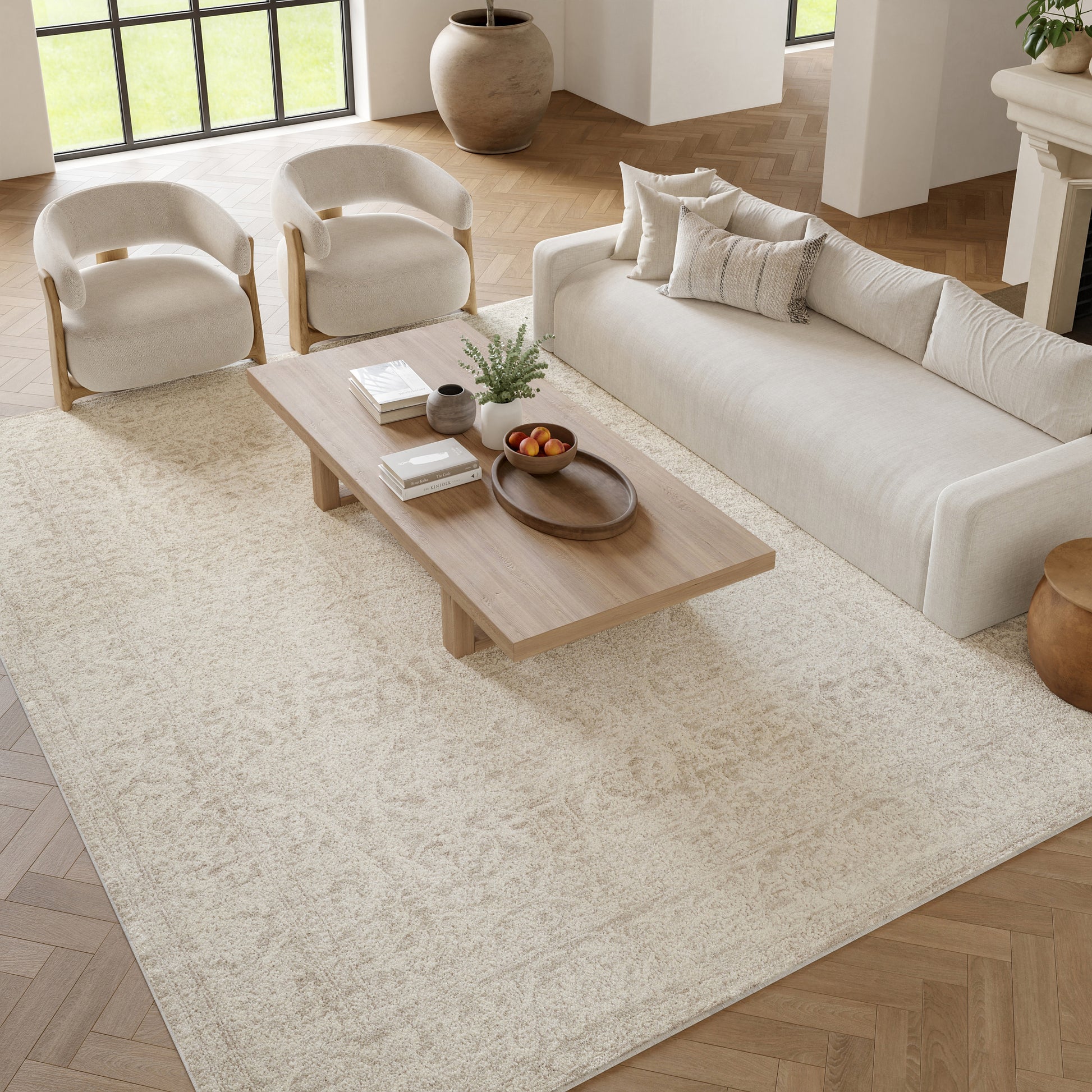 Nourison Home Eco Cycle  Ivory Beige  Traditional