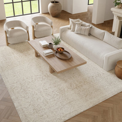 Nourison Home Eco Cycle  Ivory Beige  Traditional