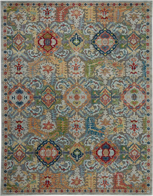 Nourison Home Ankara Global  Grey Multicolor  Traditional