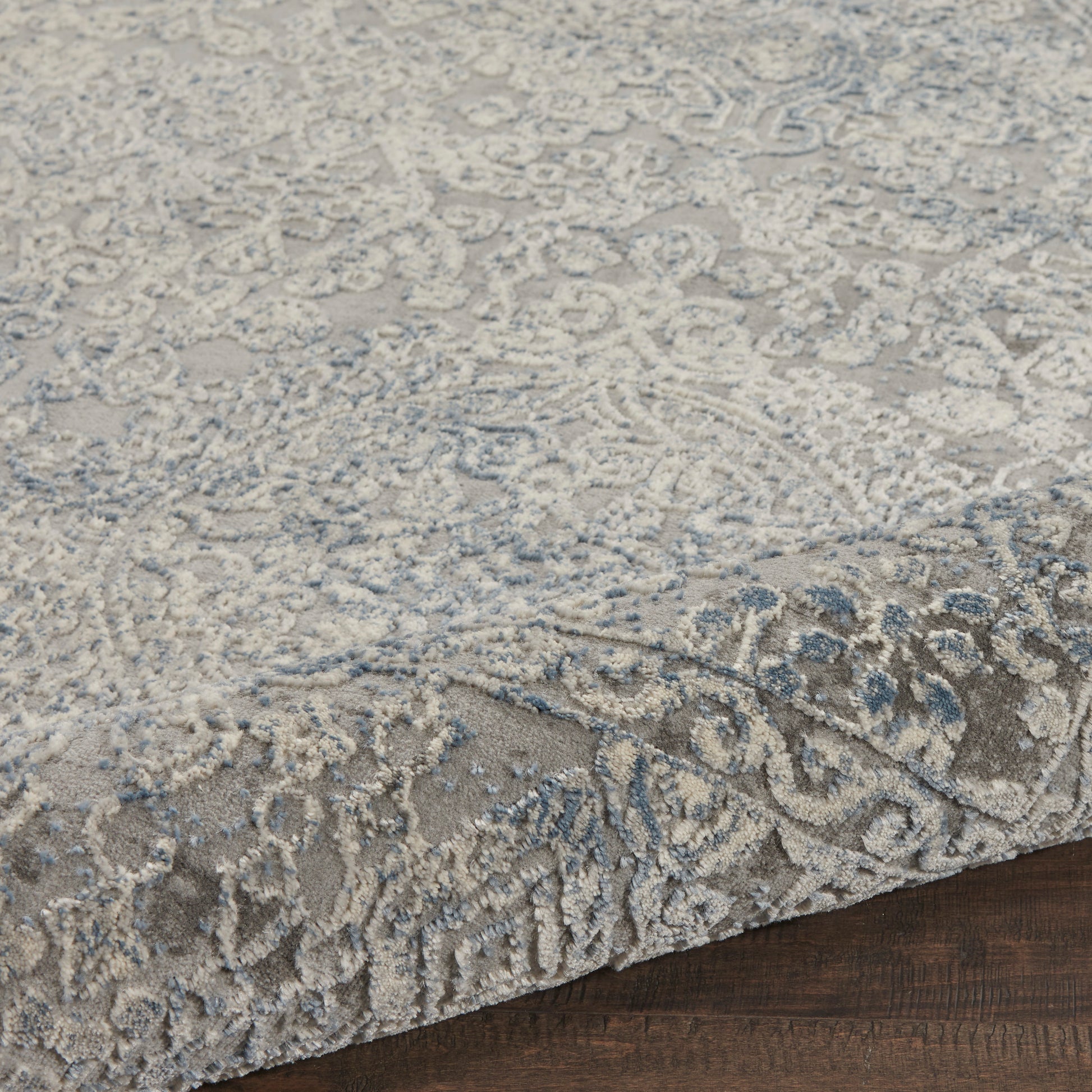 Nourison Home Rustic Textures  Ivory Light Blue  Contemporary