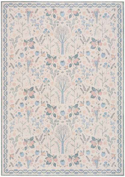 Nourison Home Botanical Washables BOT04 Ivory Multicolor Contemporary Machine Woven Rug