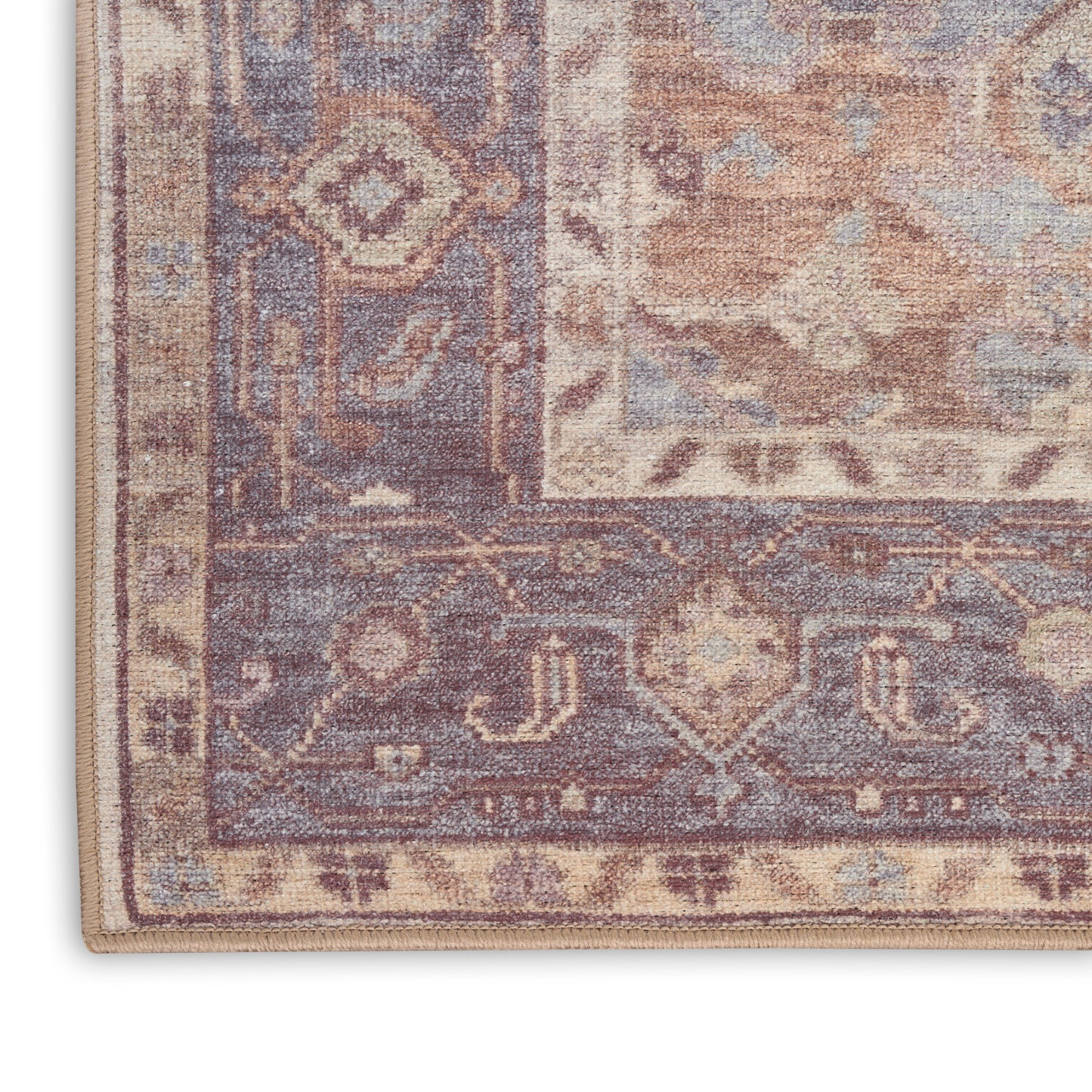 Nourison Home Vintage Washables  Ivory Purple  Traditional