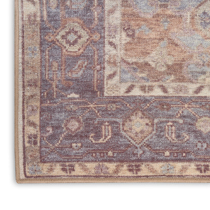 Nourison Home Vintage Washables  Ivory Purple  Traditional