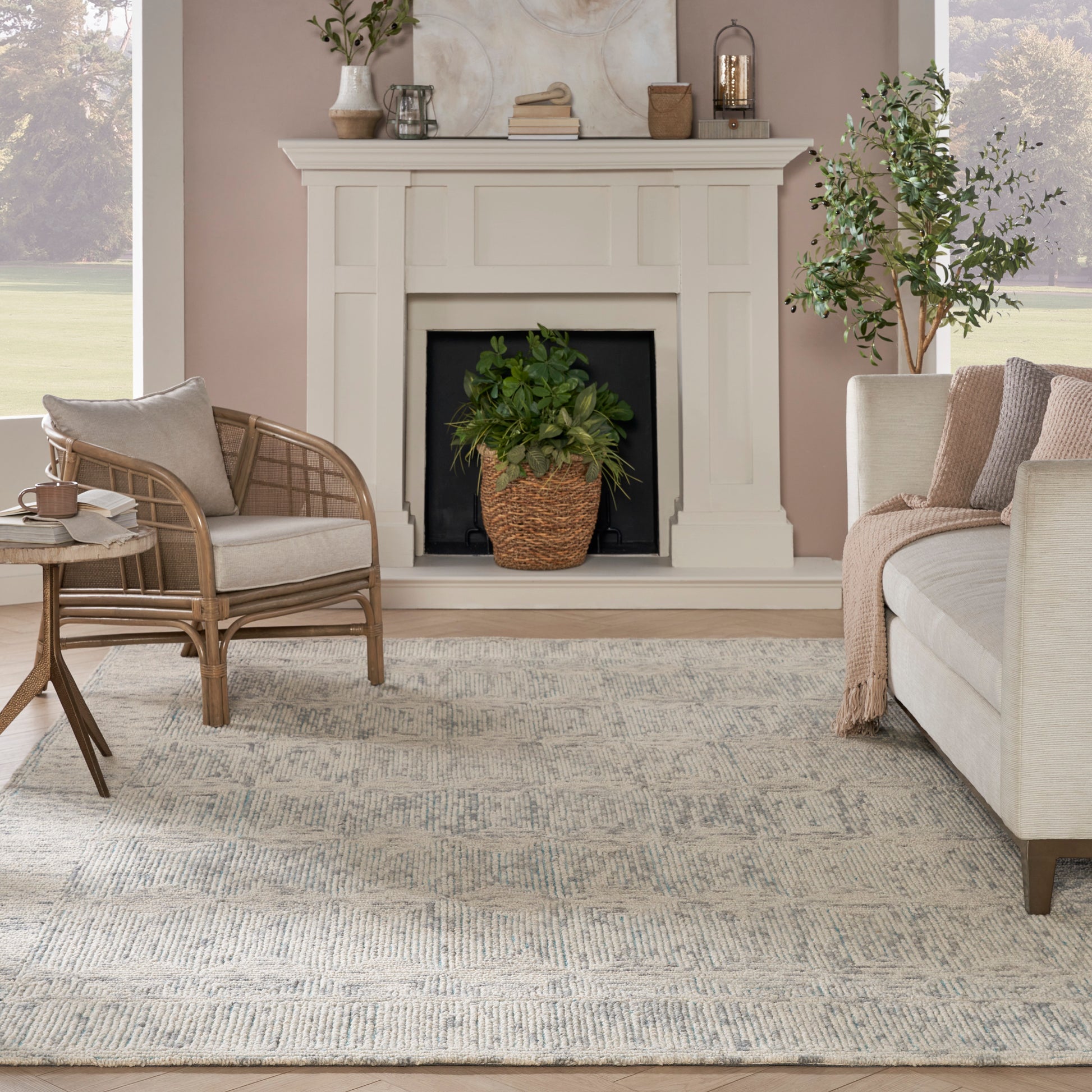 Nourison Home Colorado  Ivory Grey Teal  Contemporary