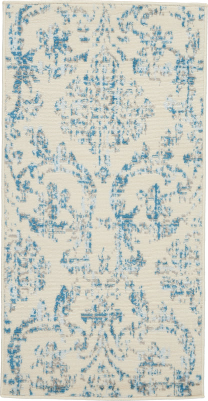 Nourison Home Jubilant JUB09 Ivory Blue Transitional Power-loomed Rug