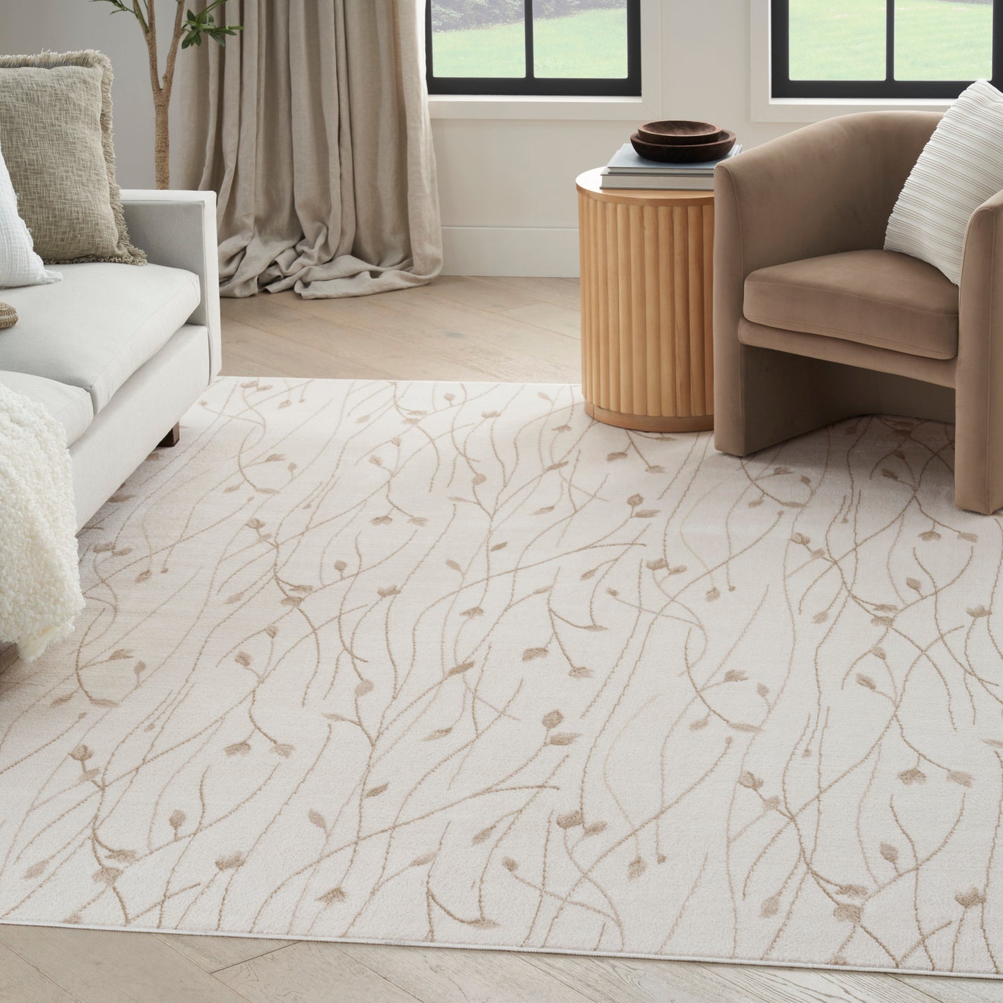 Nourison Home Grafix  Ivory Beige  Contemporary