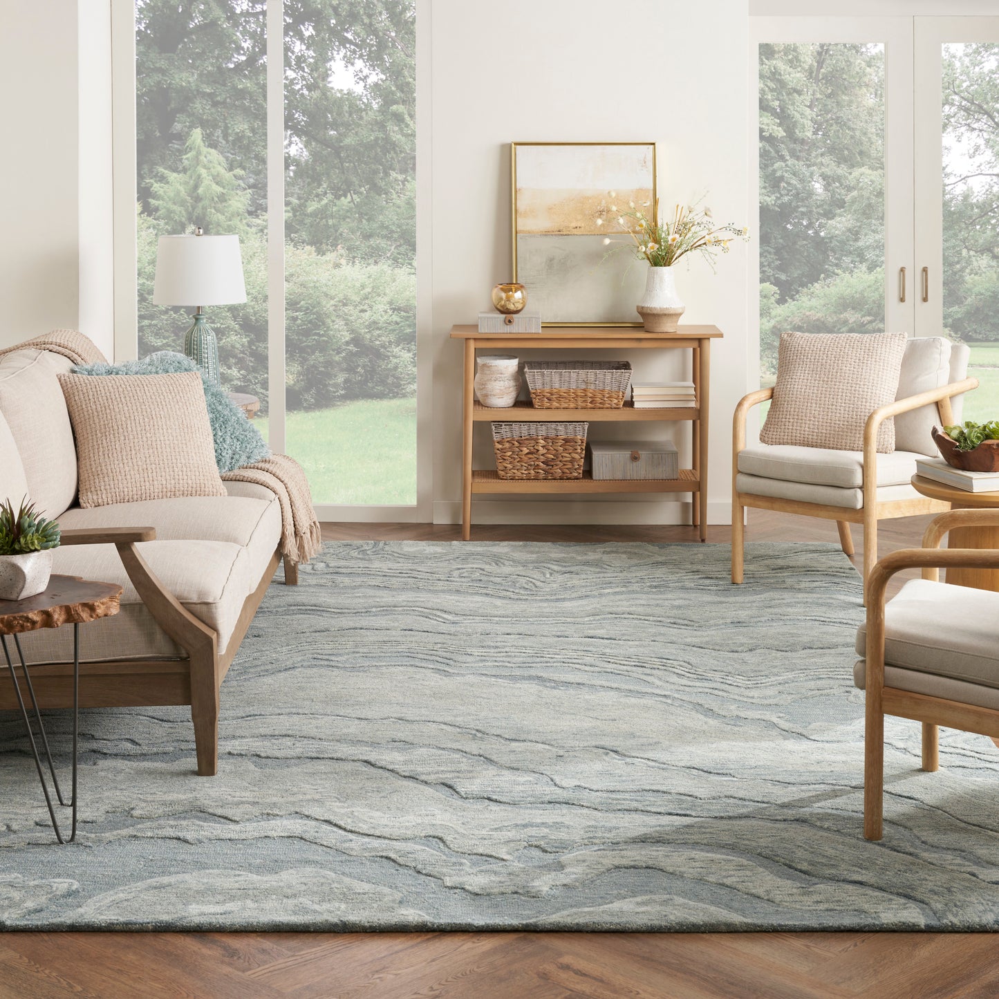 Nourison Home Graceful  Blue  Contemporary
