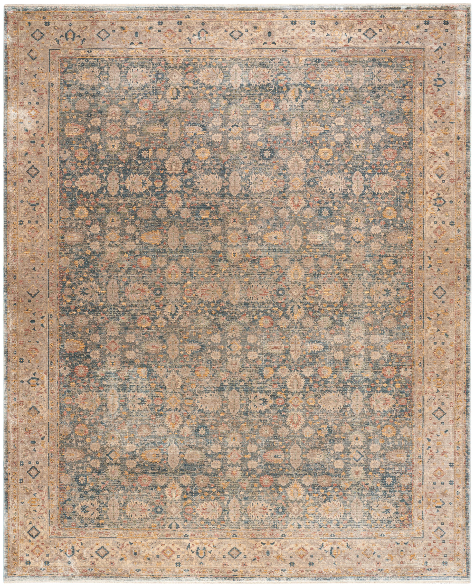 Nourison Home Luxurious  Ivory Blue  Traditional