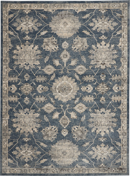 Nourison Home Quarry QUA06 Blue Beige Traditional Power-loomed Rugs