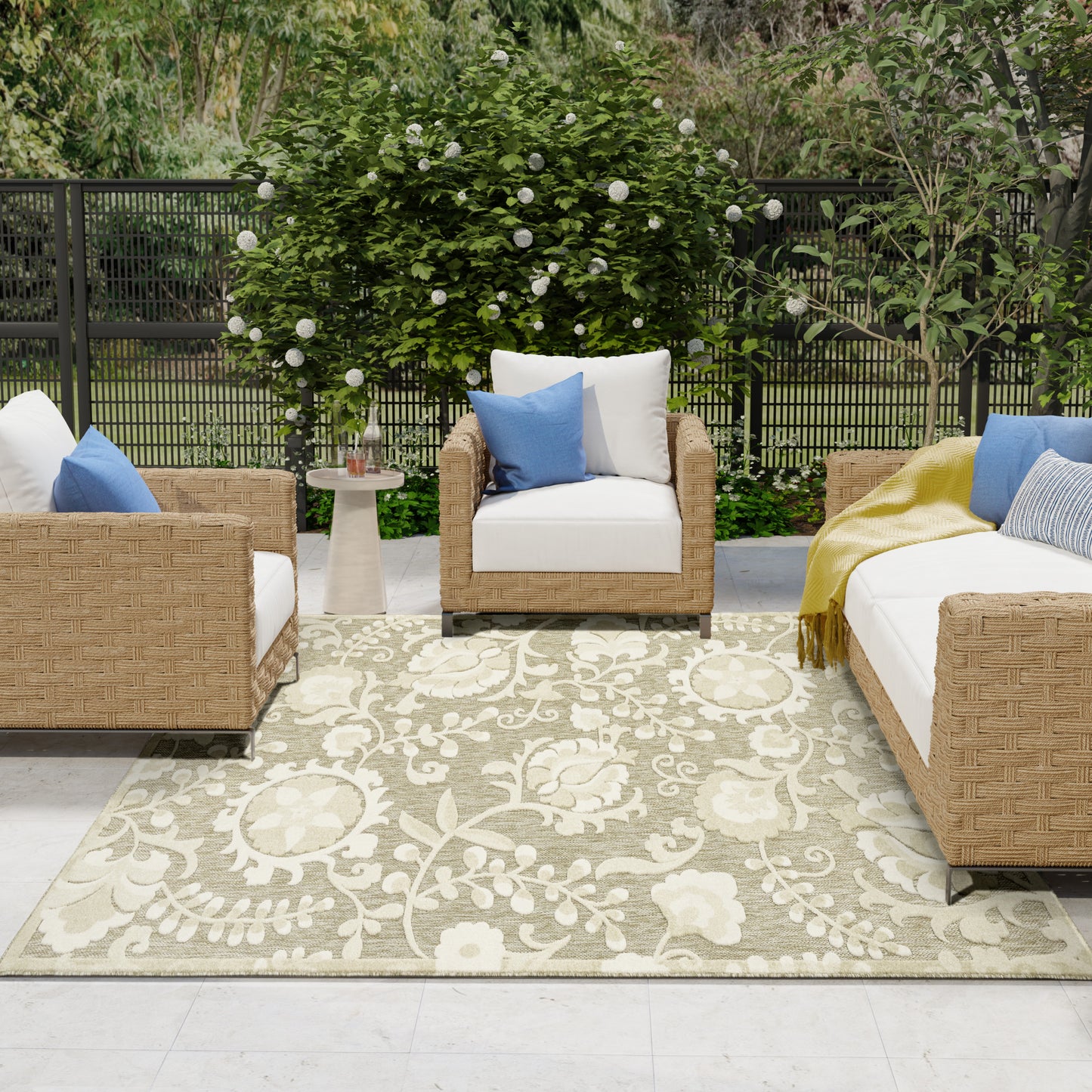 Nourison Home Aloha  Ivory Sage  Contemporary