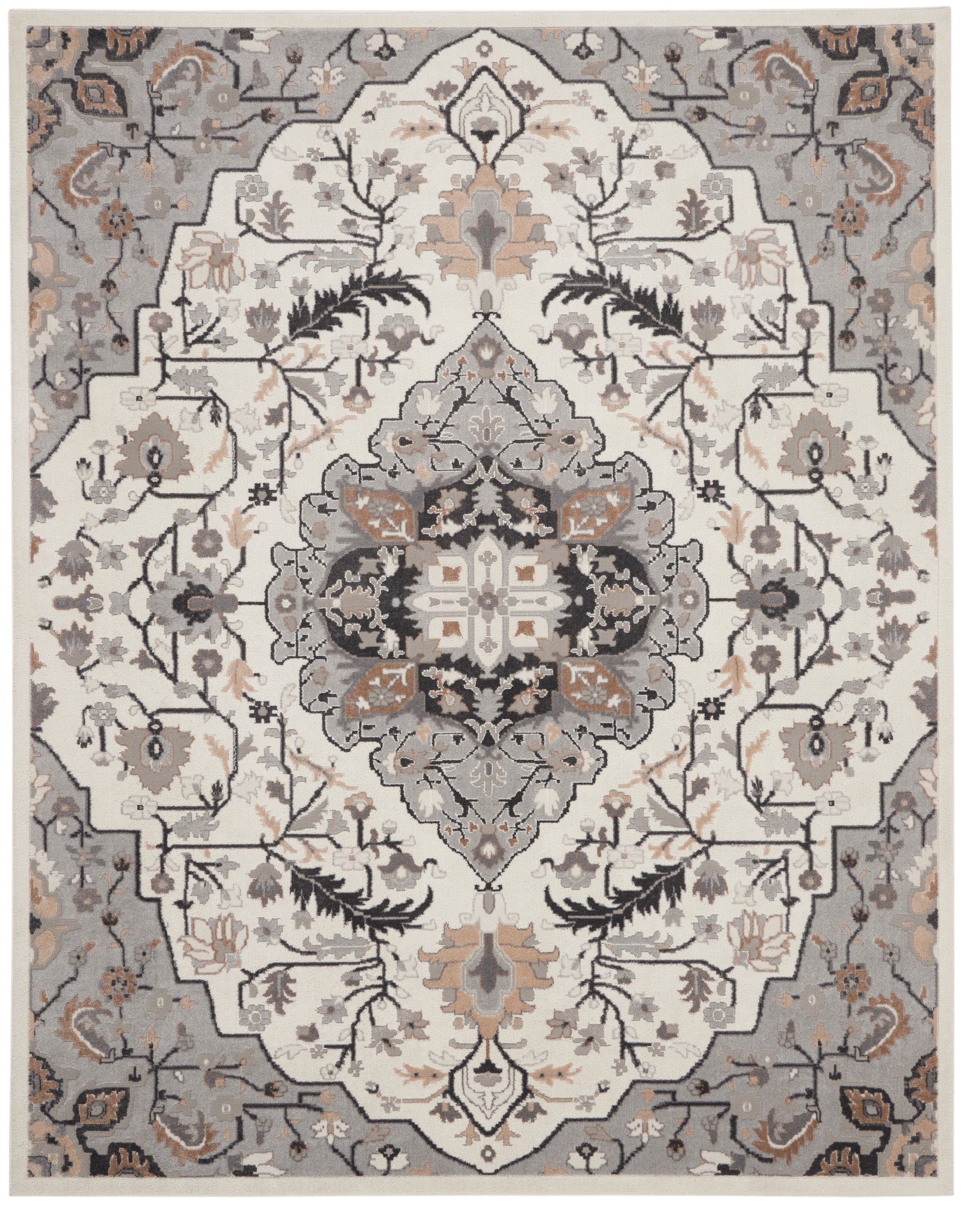 Nourison Home Elation  Ivory Grey  Traditional