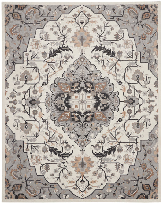 Nourison Home Elation  Ivory Grey  Traditional
