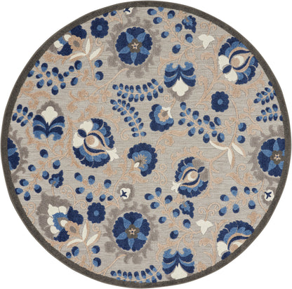 Nourison Home Aloha ALH17 Natural Blue Contemporary Power-loomed Rugs