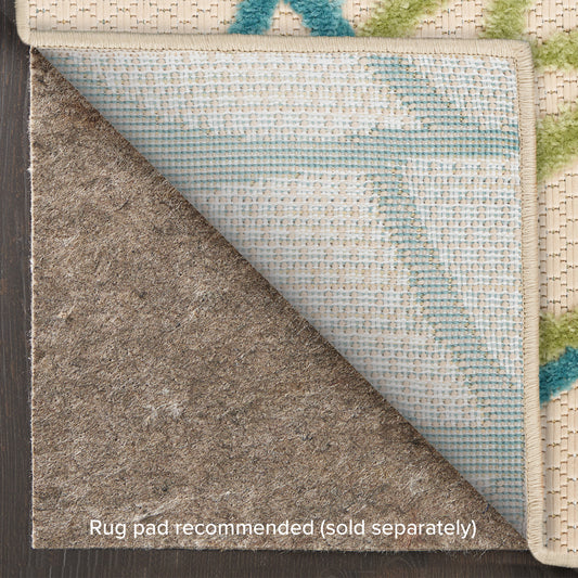 Nourison Home Aloha  Green Multicolor  Contemporary