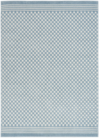 Nourison Home Care Free CAF02 Blue Contemporary Loom-woven Rug