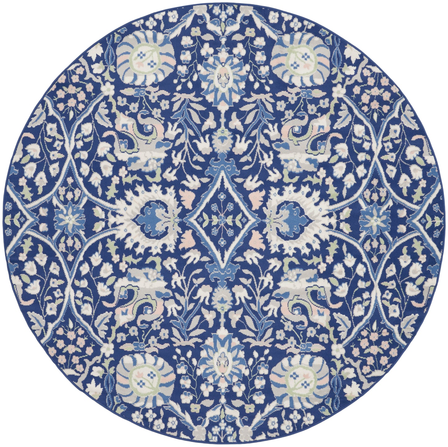 Nourison Home Whimsicle WHS10 Navy Multicolor Traditional Power-loomed Rug
