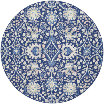 Nourison Home Whimsicle WHS10 Navy Multicolor Traditional Power-loomed Rug
