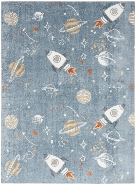 Nourison Home Astra Machine Washable  Blue Multicolor  Contemporary