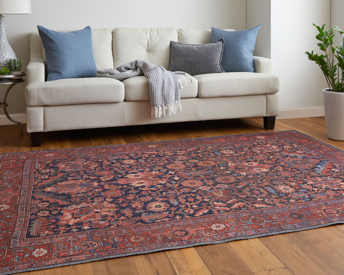 Feizy Rawlins  Red Navy Transitional/Vintage/Bohemian & Eclectic