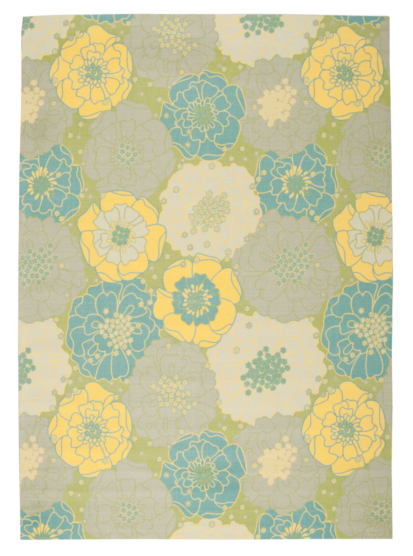 Nourison Home Home & Garden RS021 Green Contemporary Power-loomed Rug