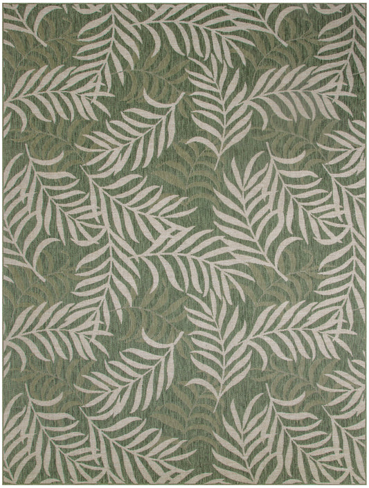 Nourison Home Garden Oasis  Green Ivory  Contemporary