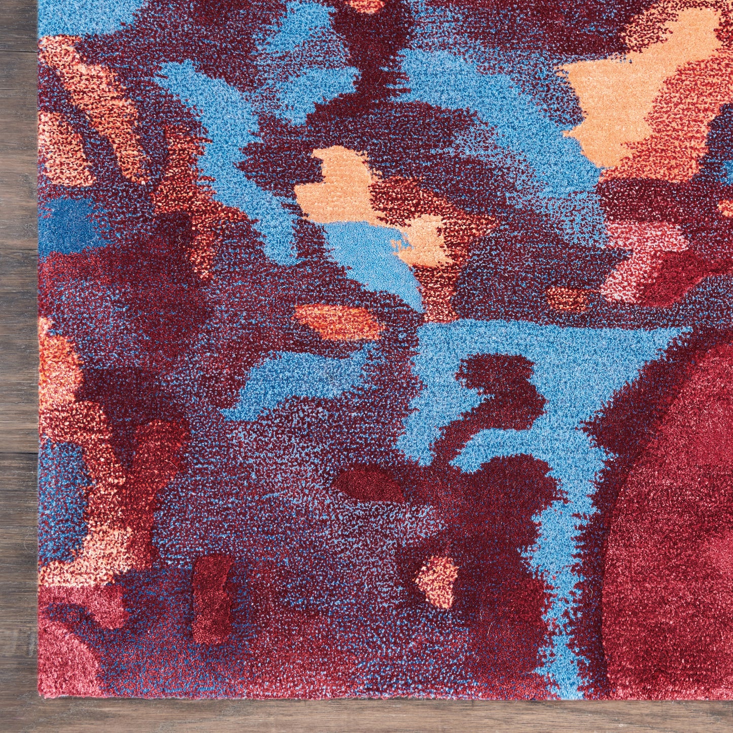 Nourison Home Prismatic  Blue Flame  Contemporary