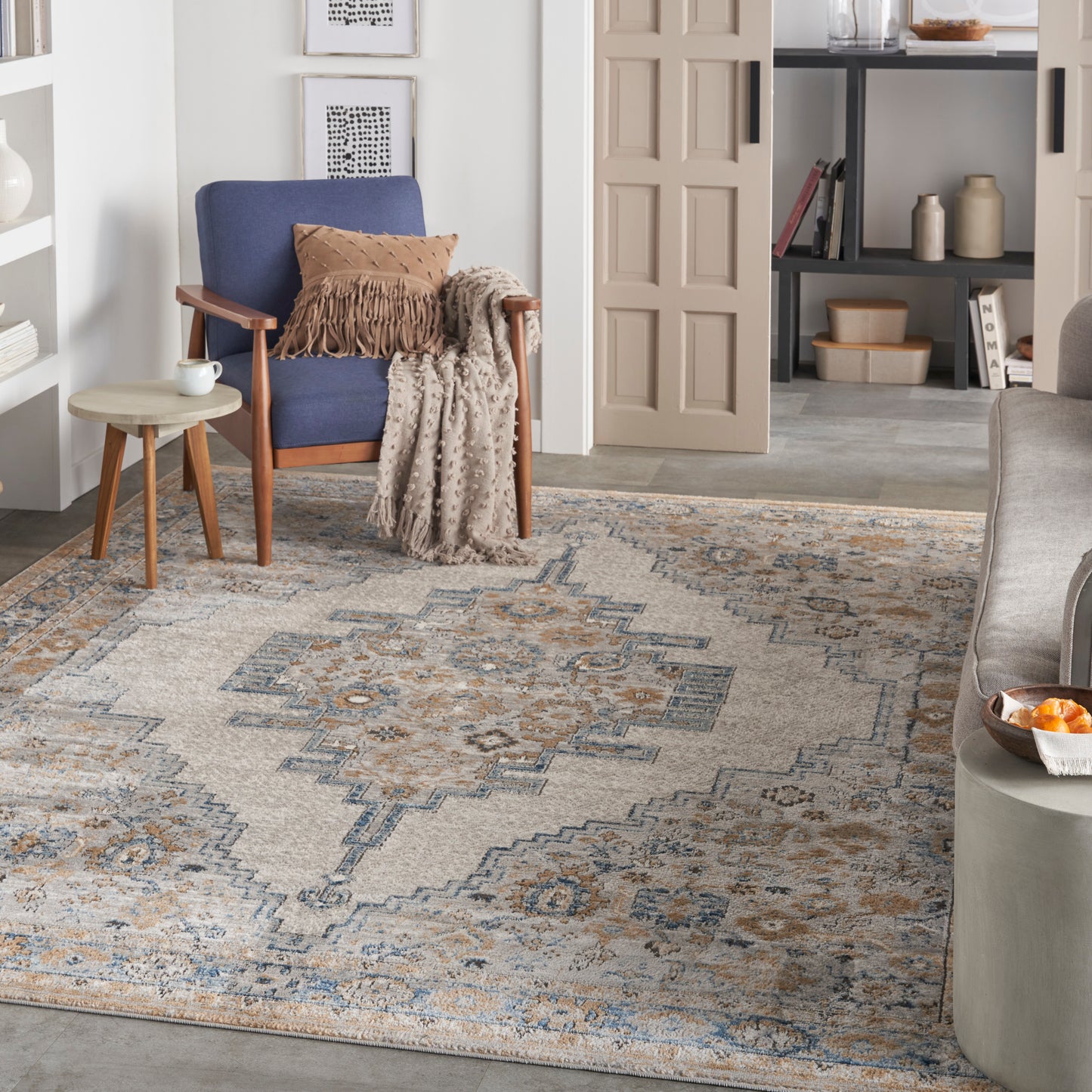 Nourison Home Quarry  Grey Light Blue  Traditional