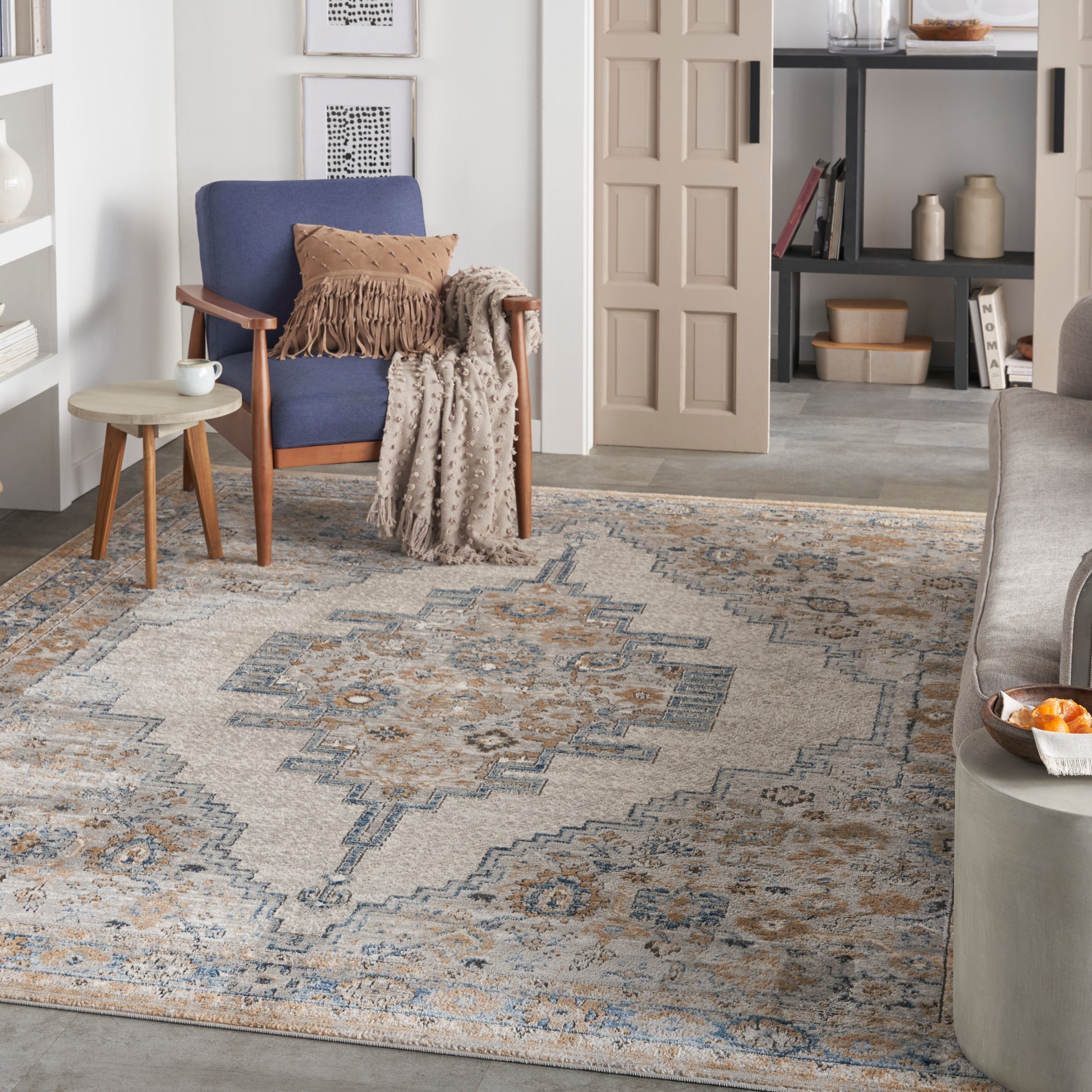 Nourison Home Quarry  Grey Light Blue  Traditional