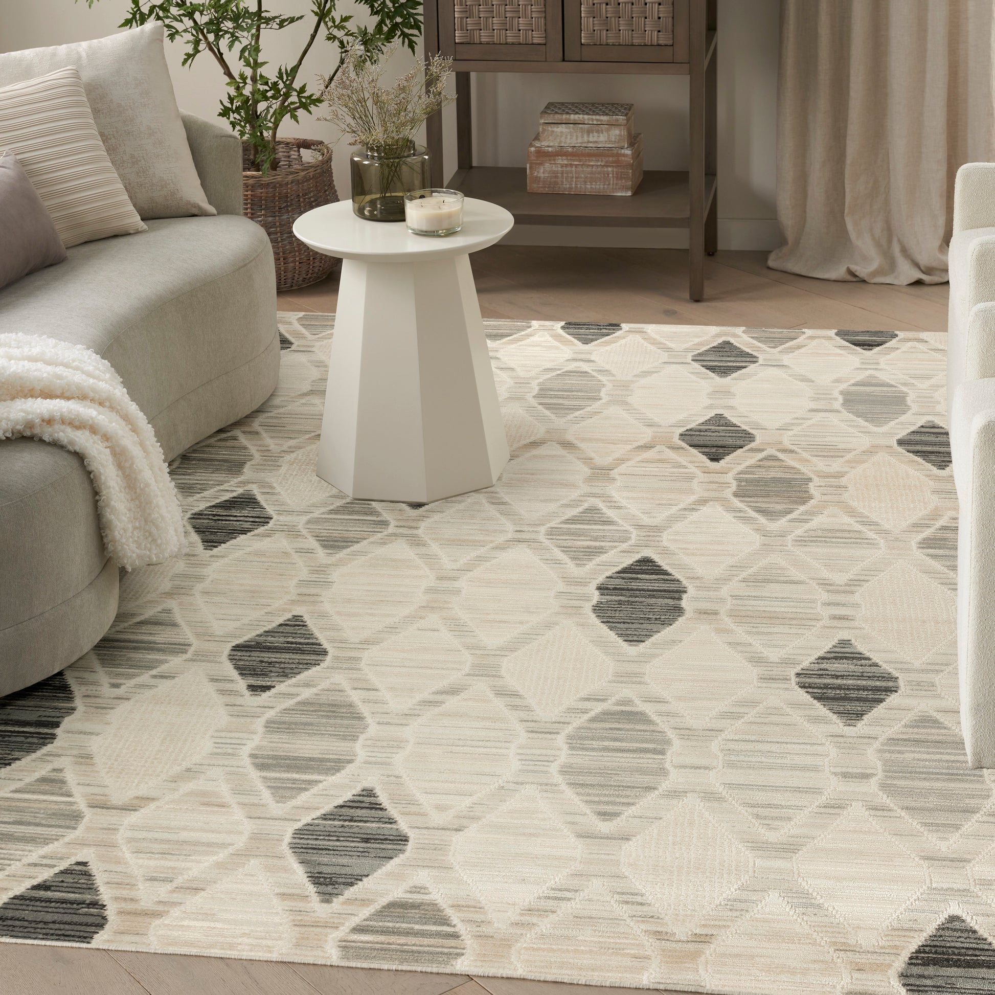 Nourison Home Serenity Home  Beige Grey  Contemporary